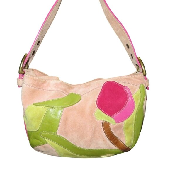 Coach 2004 Special Edition Hamilton Hobo Poppies for Peace Suede & Leather bag - Picture 2 of 13